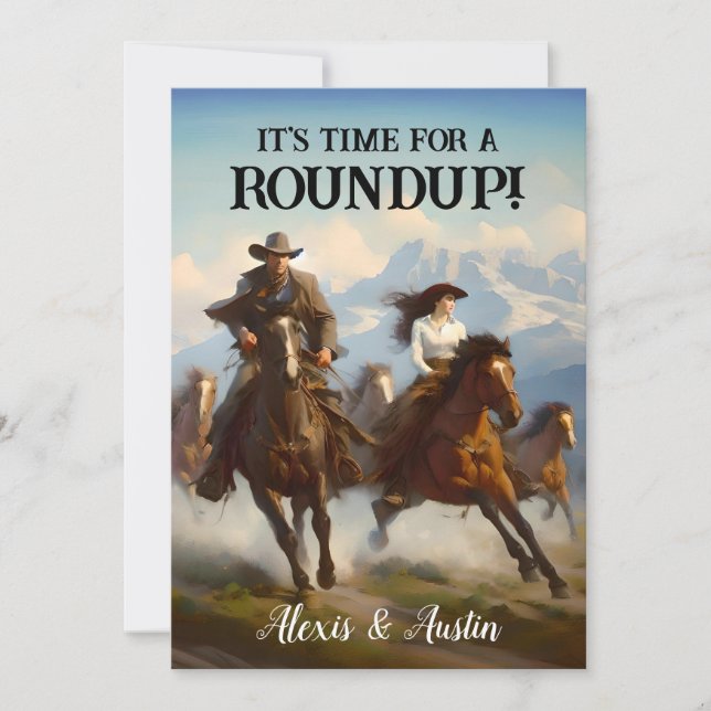 Cowboy und Cowgirl Einladung (Vorderseite)