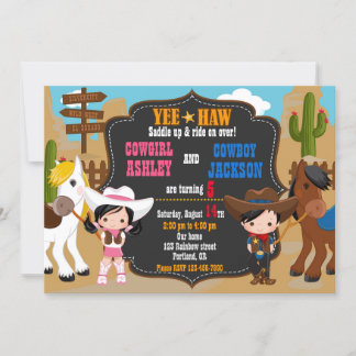 Cowboy und Cowgirl - Einladung Wilder Westen
