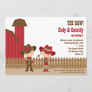 Cowboy und Cowgirl Einladungen