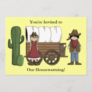 Cowboy und Cowgirl Housewarming - Western Einladung