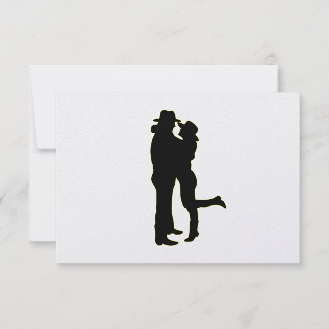 Cowboy und Cowgirl in der Liebe Silhouette RSVP Karte (Vorderseite)