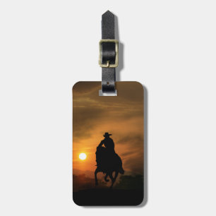 Cowboy und Horse Galloping Gepäckanhänger