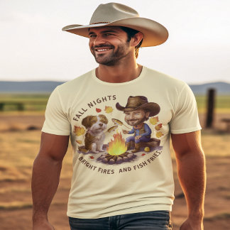 Cowboy und Kuhhhund kochen Herbstfisch T-Shirt