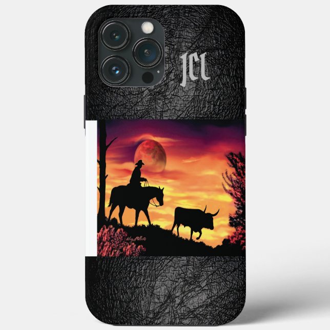 Cowboy und Longhorn Steer Case-Mate iPhone Case (Rückseite)