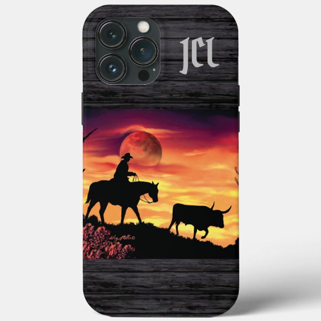 Cowboy und Longhorn Steer Case-Mate iPhone Case (Rückseite)