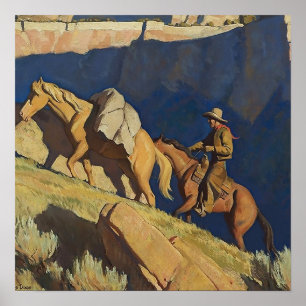 „Cowboy und Packpferd“ von Maynard Dixon Poster
