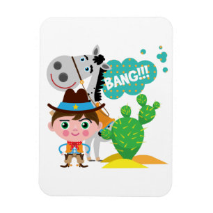 Cowboy und Pferd Magnet