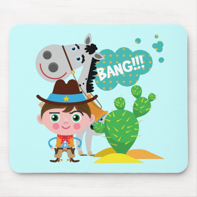 Cowboy und Pferd Mousepad (Vorne)