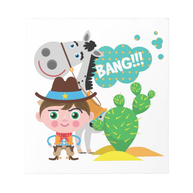 Cowboy und Pferd Notizblock (Vorderseite)