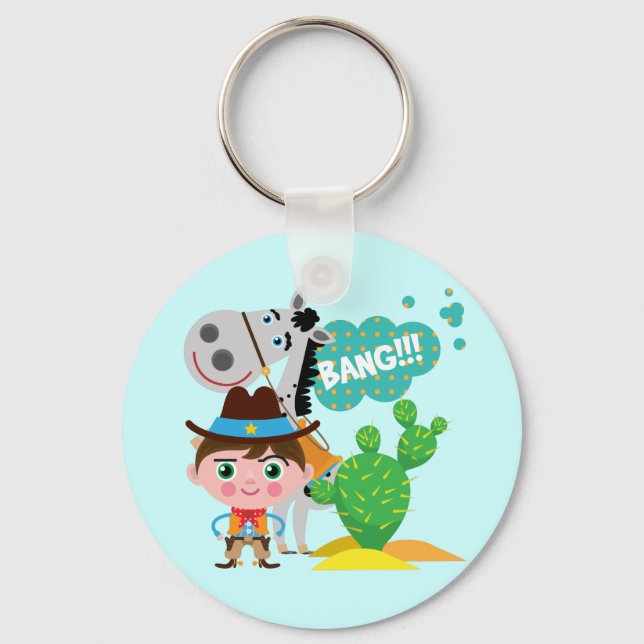 Cowboy und Pferd Schlüsselanhänger (Vorderseite)