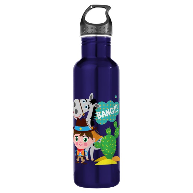 Cowboy und Pferd Trinkflasche (Vorderseite)