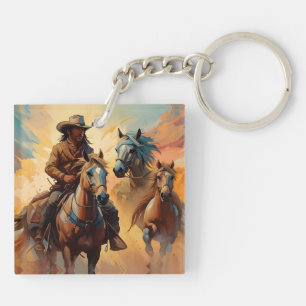 Cowboy und Pferde Schlüsselanhänger