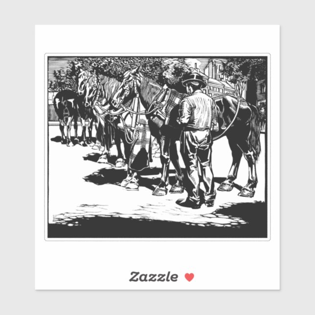 Cowboy und Pferde Western Rodeo Aufkleber (Blatt)