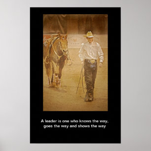 Cowboy und Pferdeführer Motivierend drucken Poster