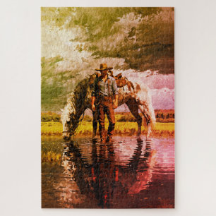 Cowboy und Reitstall Kunst - Western