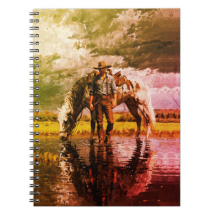 Cowboy und Reitstall Kunst - Western Notizblock