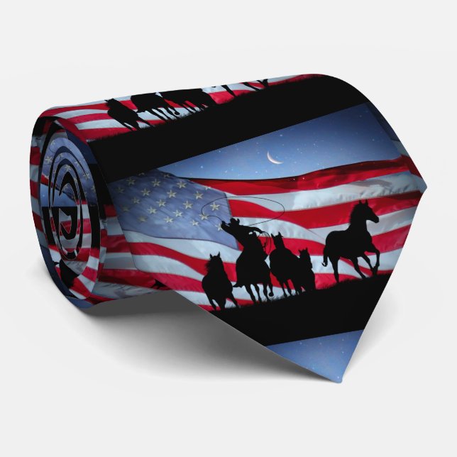 Cowboy und Western der amerikanischen Flagge Krawatte (Gerollt)
