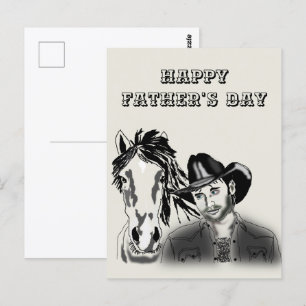 Cowboy-Vatertagspostkarte Postkarte