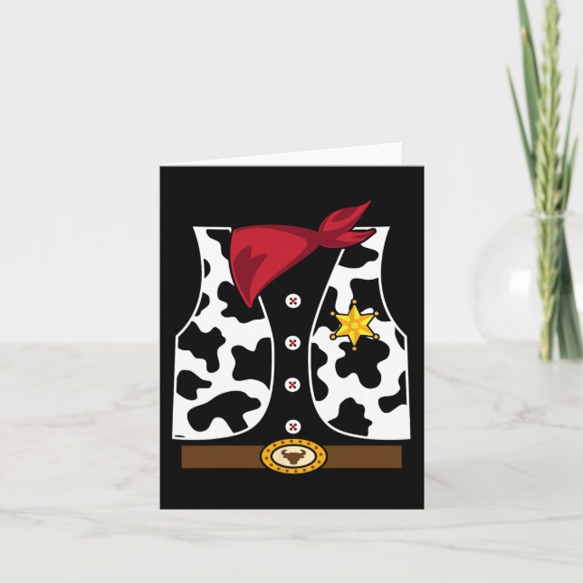 Cowboy Vest Western Sheriff Costume Cool Easy Hall Karte (Vorderseite)
