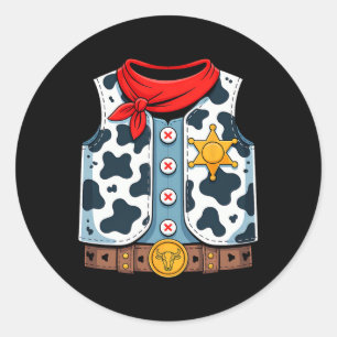Cowboy Vest Western Sheriff Costume Cool Easy Hall Runder Aufkleber