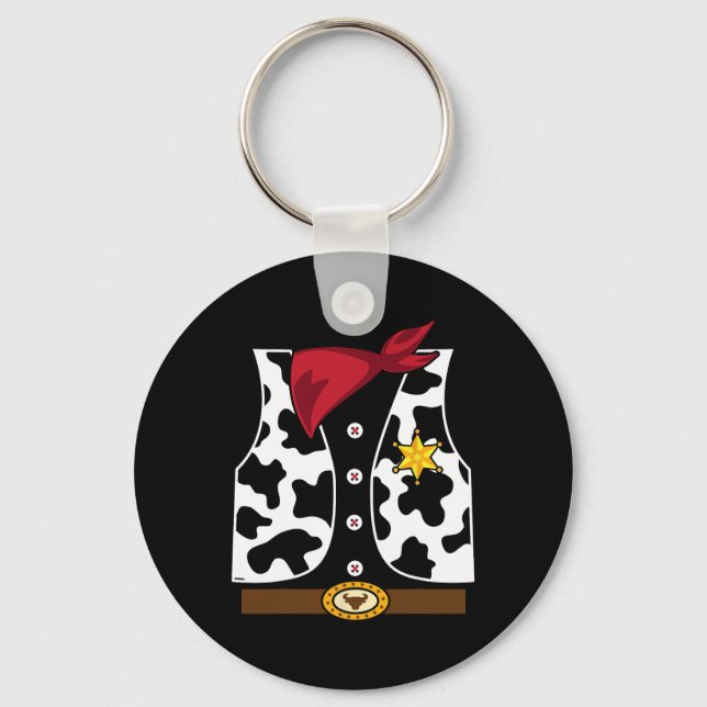 Cowboy Vest Western Sheriff Costume Cool Easy Hall Schlüsselanhänger (Vorderseite)