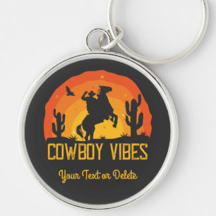 Cowboy Vibes Custom Name Schlüsselanhänger