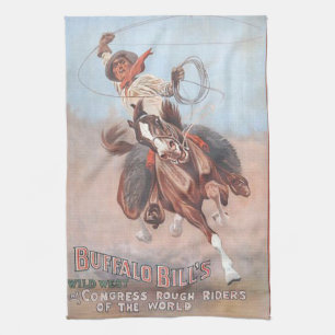 Cowboy-Vintageposter-Küchentücher Geschirrtuch