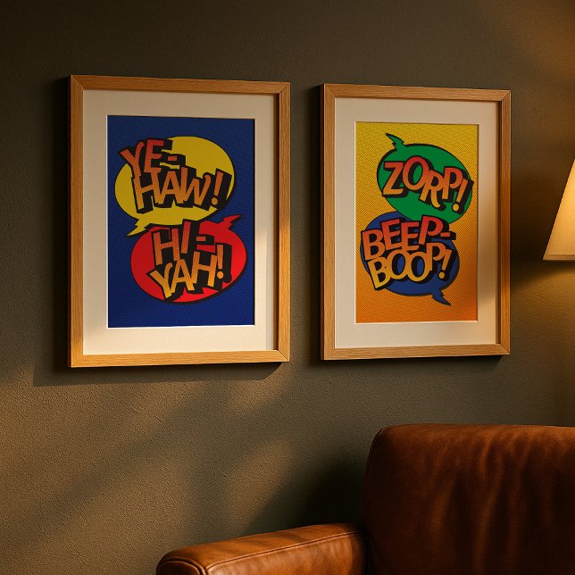 Cowboy vs Ninja Pop-Art primär Poster (Von Creator hochgeladen)