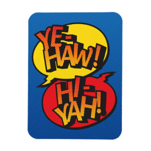 Cowboy vs Ninja Pop Art - Primärfarben Magnet