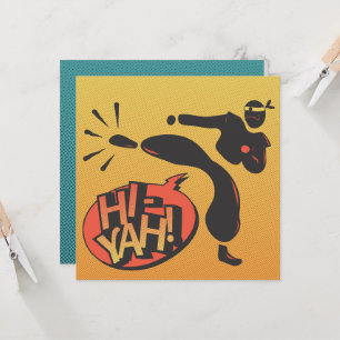 Cowboy vs Ninja Pop-Art - Retro Karte