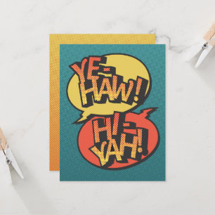 Cowboy vs Ninja Pop Art - Retro Karte