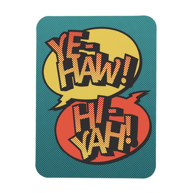 Cowboy vs Ninja Pop Art - Retro Magnet (Vertikal)