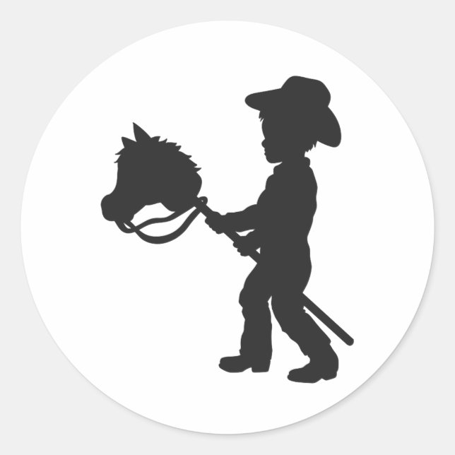 Cowboy - Wählen Sie die Hintergrundfarbe Runder Aufkleber (Vorderseite)
