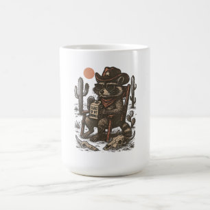 Cowboy-Waschbär Lustiger Western Kaffeetasse