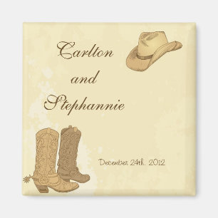 Cowboy Wedding Magnet Favor