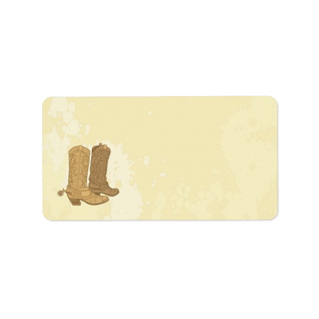 Cowboy Wedding Mailadresse Adressaufkleber (Vorne)