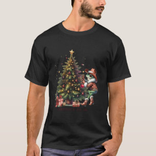 Cowboy Weihnachten Frosch in der Luft Tree zu T-Shirt