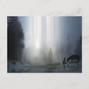 Cowboy Weihnachten mit Pferdepostkarte