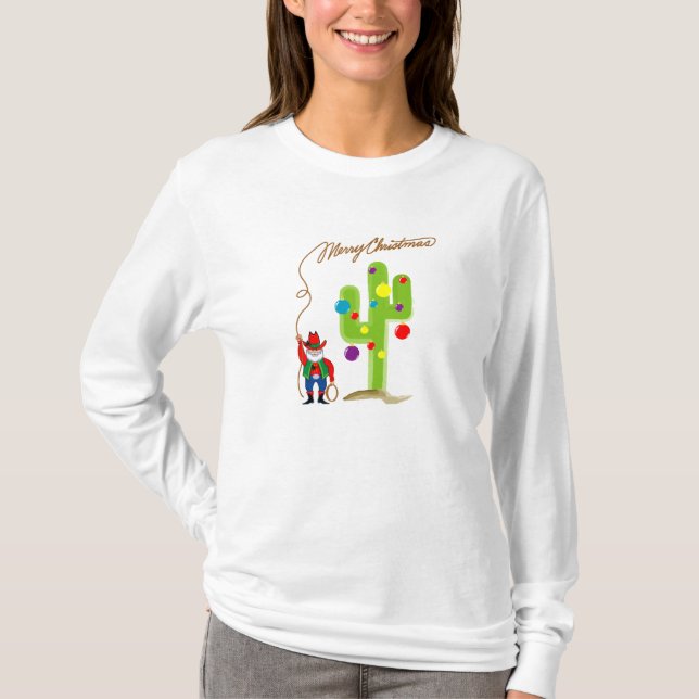 Cowboy-Weihnachten T-Shirt (Vorderseite)