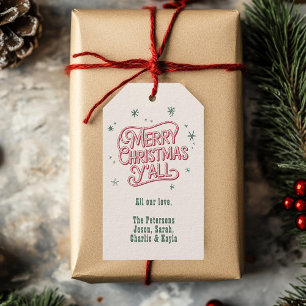 Cowboy Weihnachten Western Frohe Weihnachten Y'all Geschenkanhänger