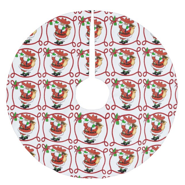 Cowboy Weihnachtsbaumrock Polyester Weihnachtsbaumdecke (Vorderseite)