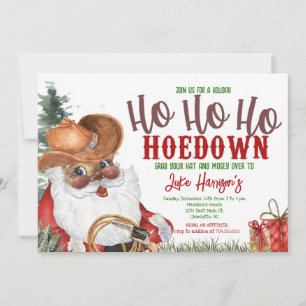 Cowboy Weihnachtseinladung, Landhaus Einladung