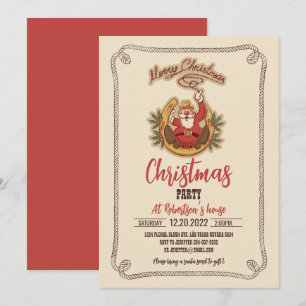 Cowboy Weihnachtsmann Einladung