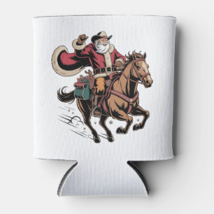 Cowboy Weihnachtsmann Reitet Ein Pferd Weihnachten Dosenkühler
