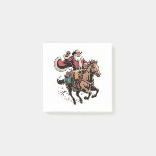 Cowboy Weihnachtsmann Reitet Ein Pferd Weihnachten Post-it Klebezettel