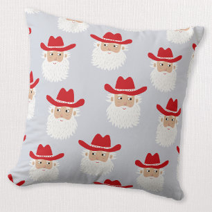 Cowboy-Weihnachtsmann Western Weihnachten Blau Kissen