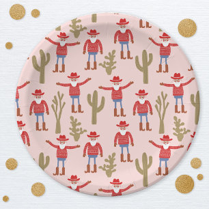 Cowboy Weihnachtsmann Western Weihnachten Pappteller