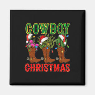 Cowboy Weihnachtsstiefel und Cactus Xmas Pjs Men W Magnet