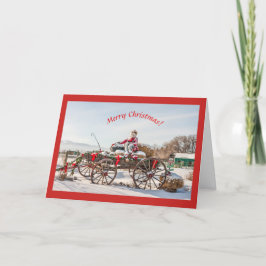 Cowboy Weihnachtswagen mit Hay Bales Karte