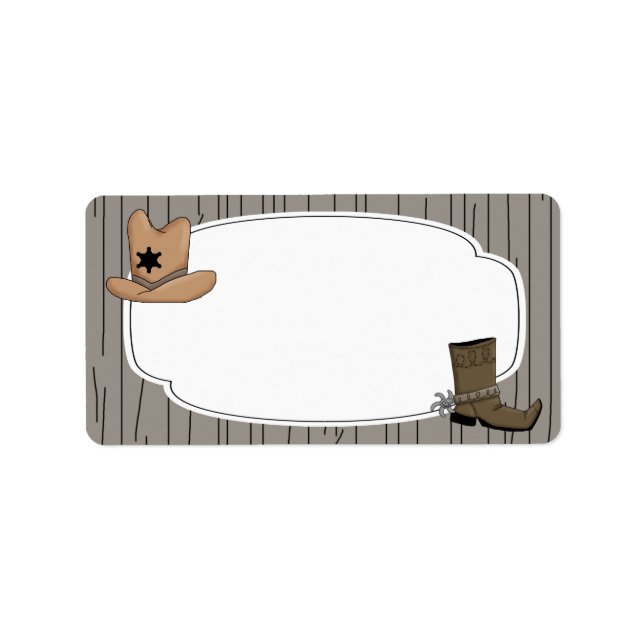 Cowboy-Western Adressaufkleber (Vorne)